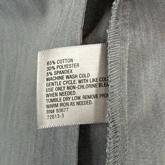 Worthington Grey Stretch Button Down Shirt Long Sleeve Career Blouse Women 4 NWT - Picture 5 of 5